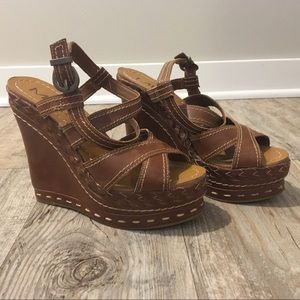 Brown wedge sandal